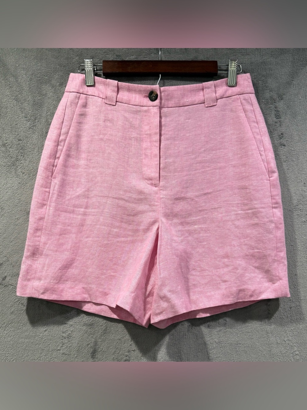 Boden Westbourne 100% Linen Shorts Womens Size 6 Light Pink High Rise Resortwear